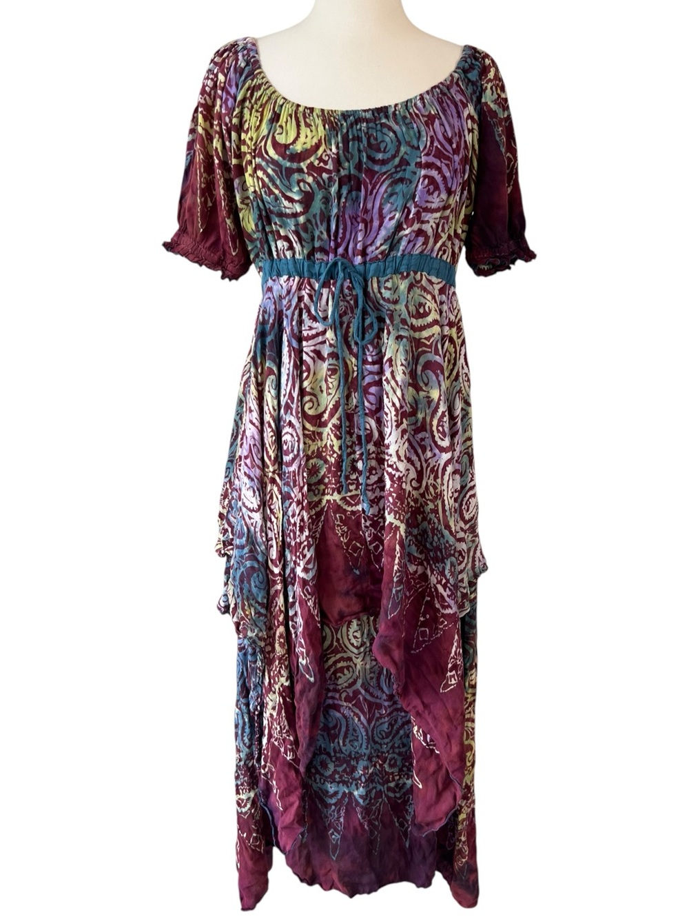 Lotus Traders bohemian handkerchief-hem maxi dress